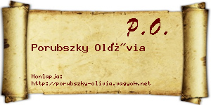 Porubszky Olívia névjegykártya